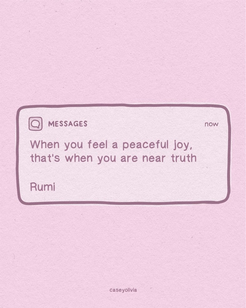 peaceful joy rumi short quotation