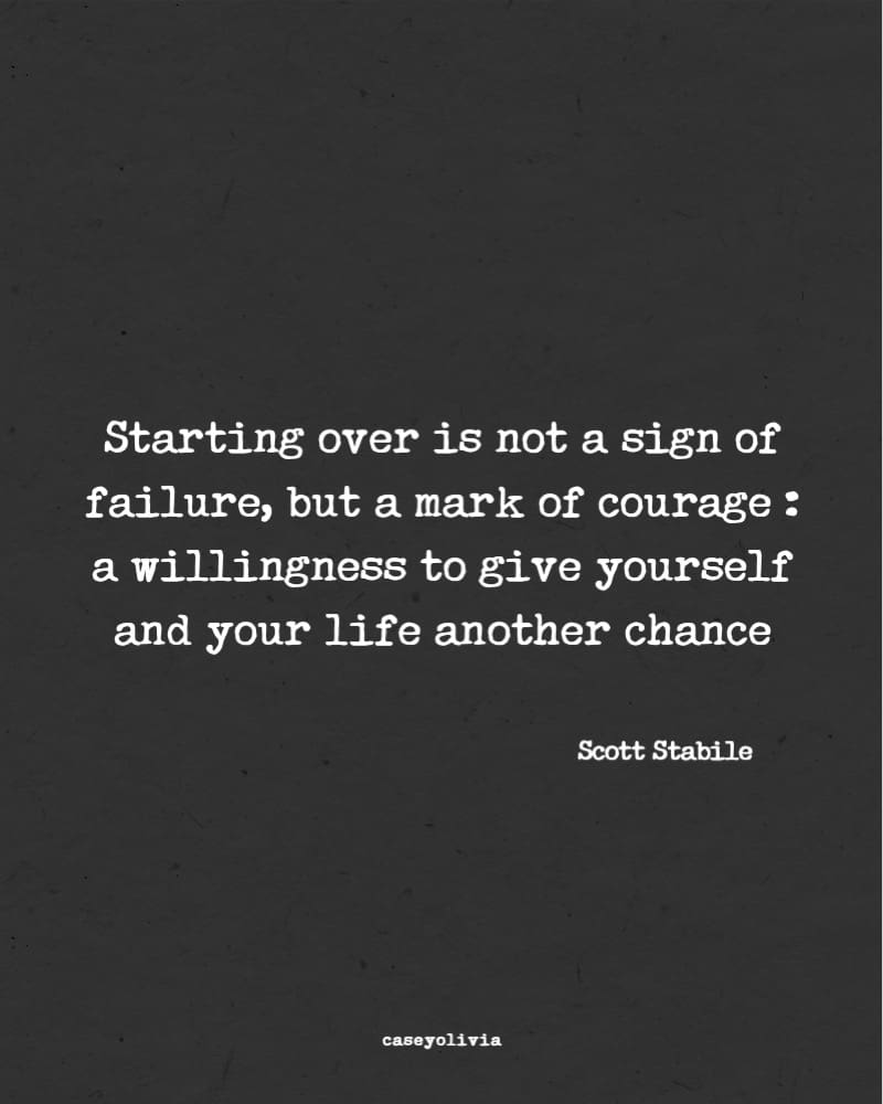 motivational scott stabile quote about starting over