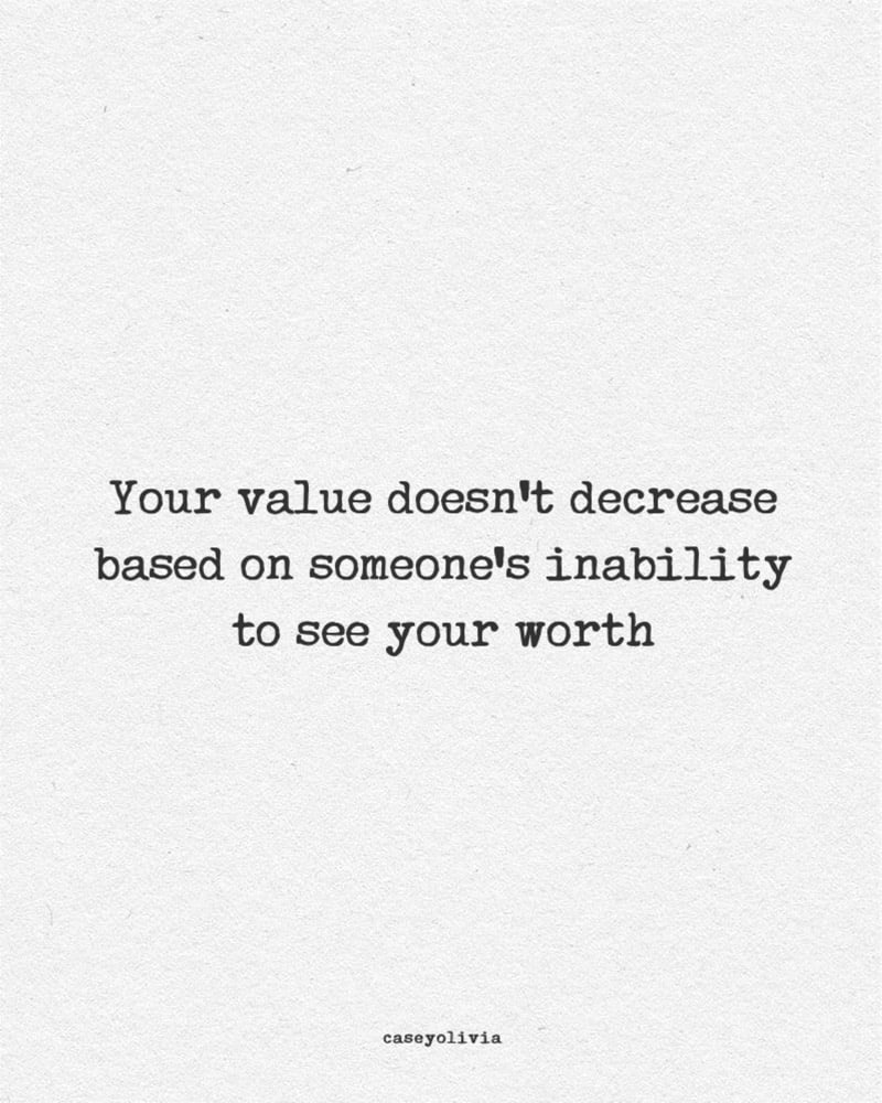 your value doesnt decrease based on others quote