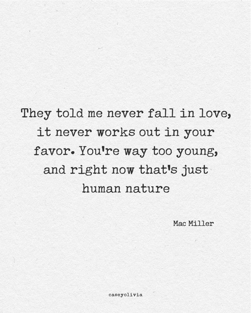 mac miller saying about falling in love