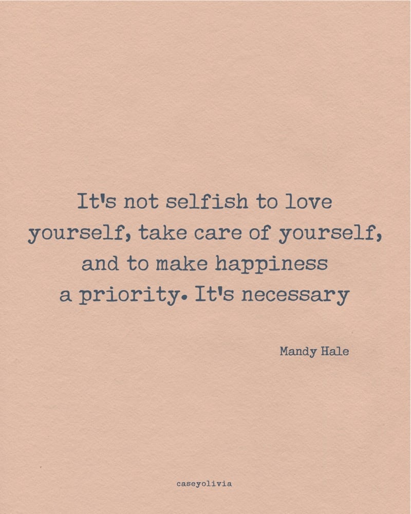 mandy hale self care quote for motivation in life
