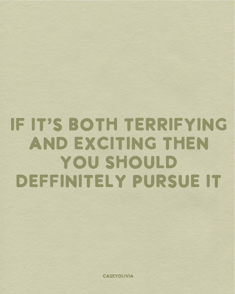 pursue things that scare you motivational caption