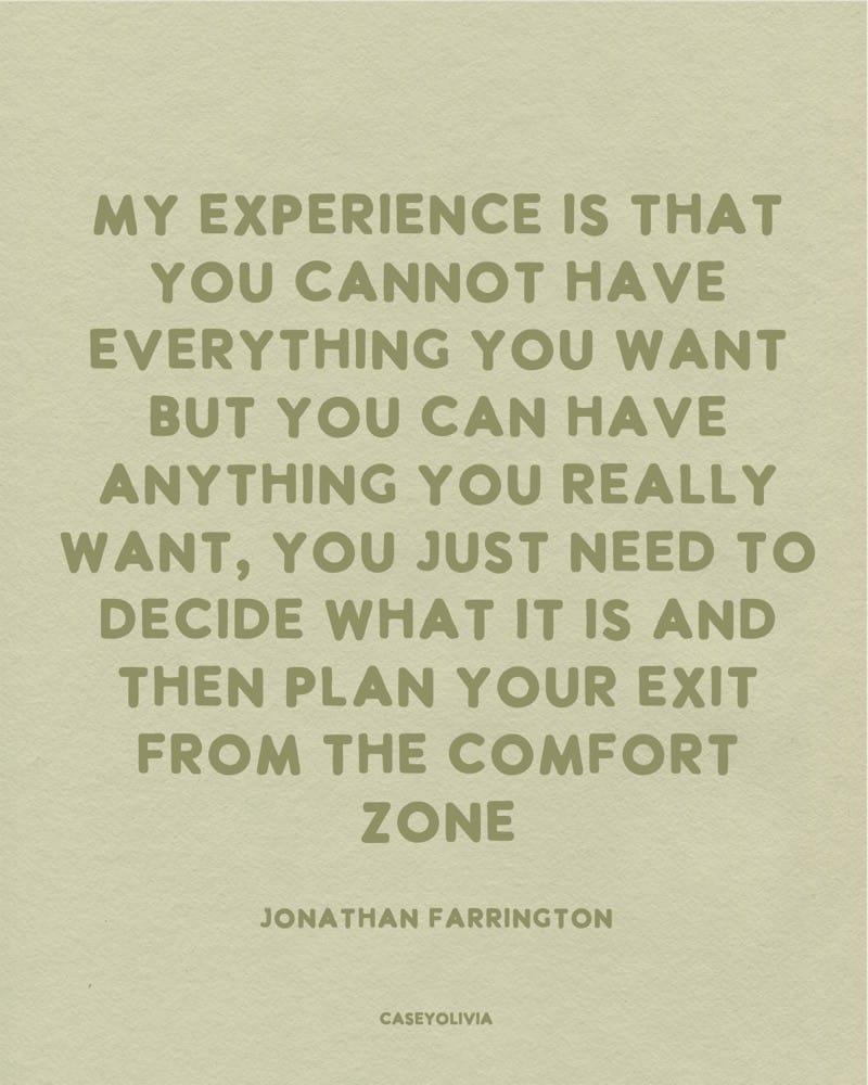 plan your exit from comfort zone motivational quote