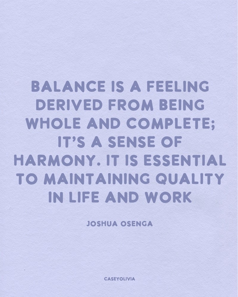 balancing life and work quote from joshua osenga