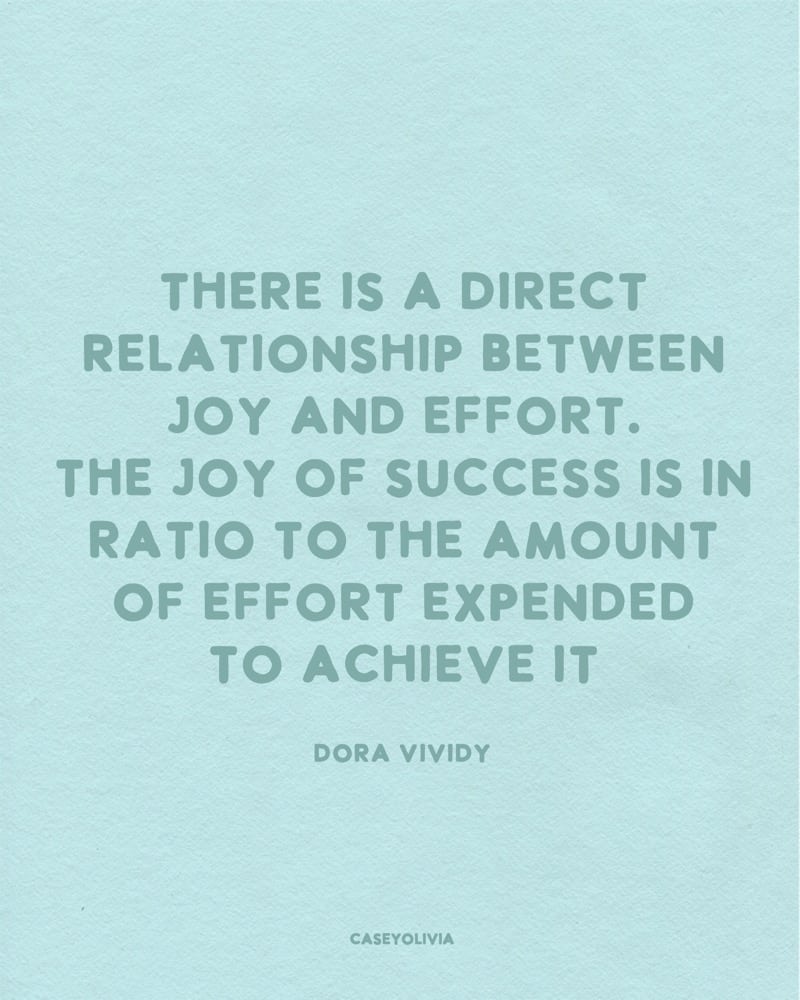 joy of success dora vividy quote to inspire