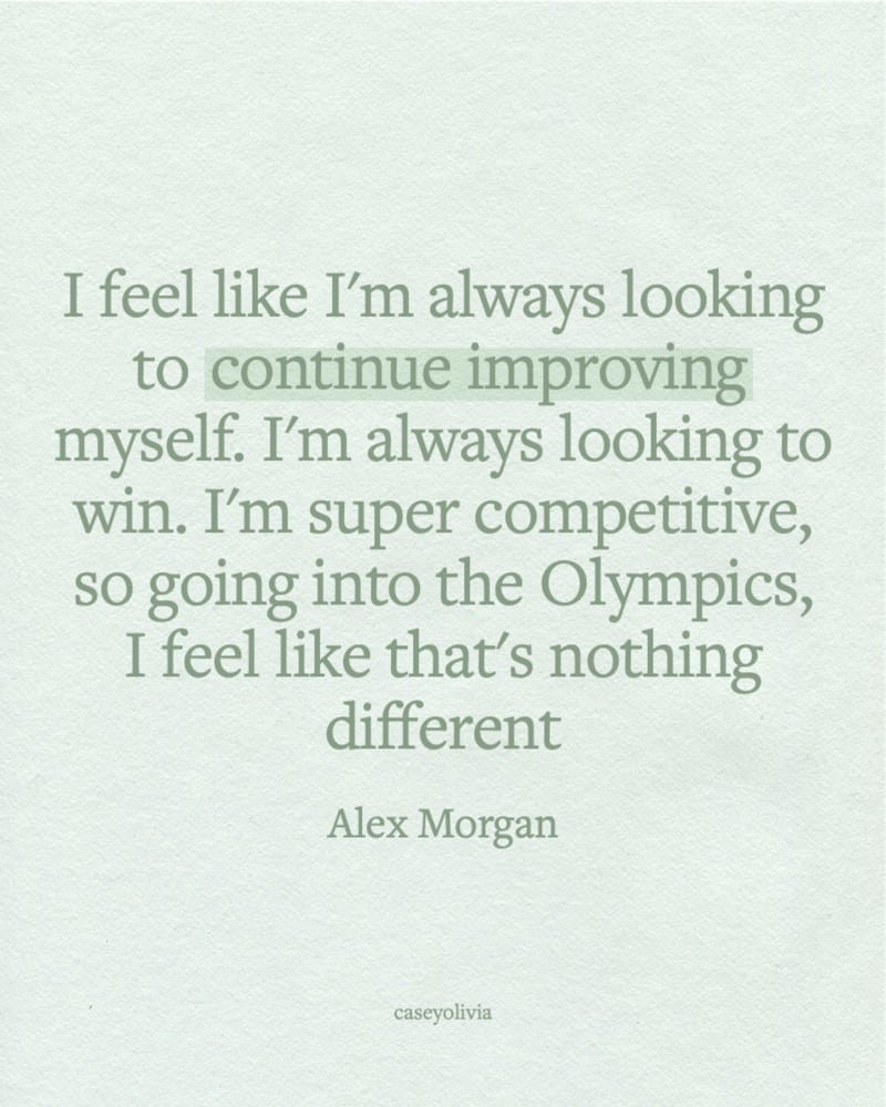motivational alex morgan quote about looking to improve yourself