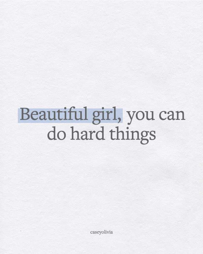beautiful girl you can do it quote image