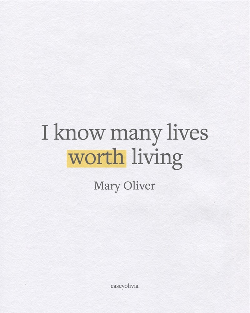 mary oliver life worth living inspiration