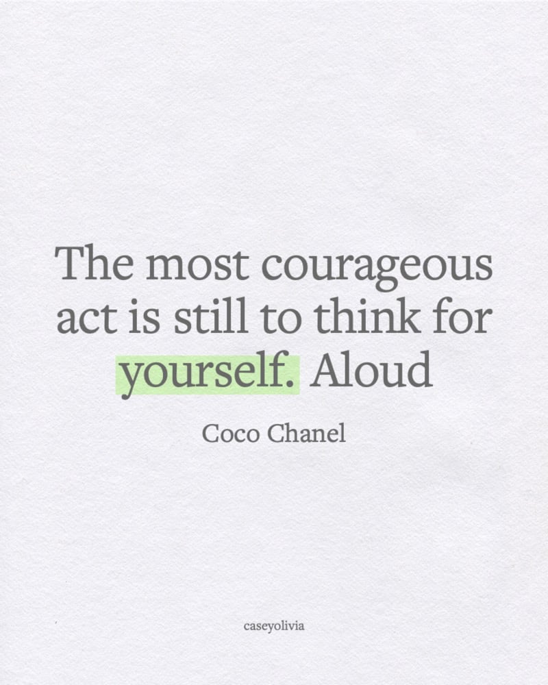 think aloud coco chanel empowering quotation