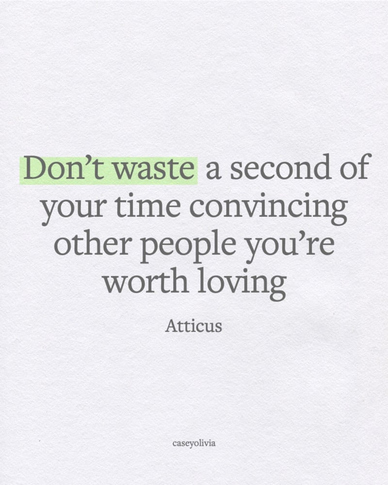 self love short quote image from atticus