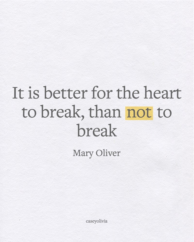 best for the heart to break mary oliver