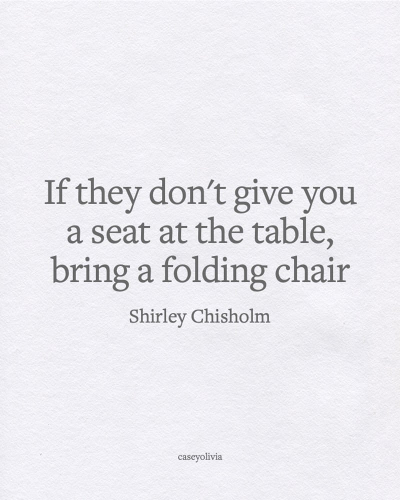 shirley chisholm empowering women quote for inspiration