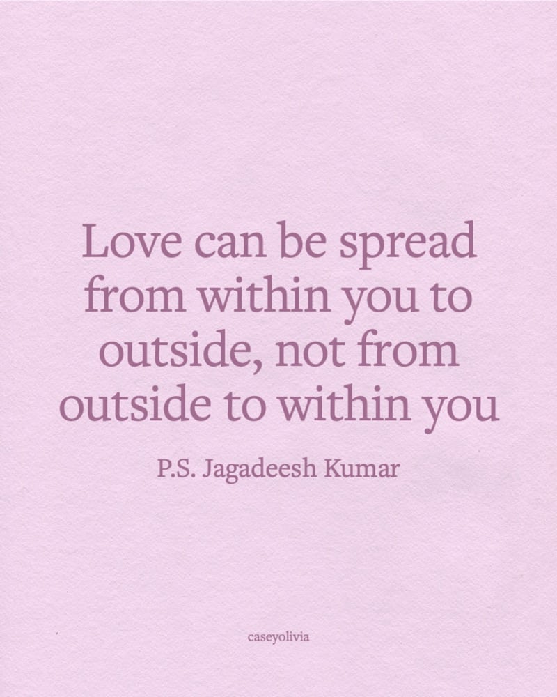 love can be spread jagadeesh kumar quotation