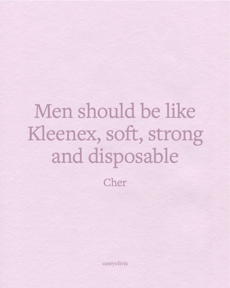 cher men should be like funny saying