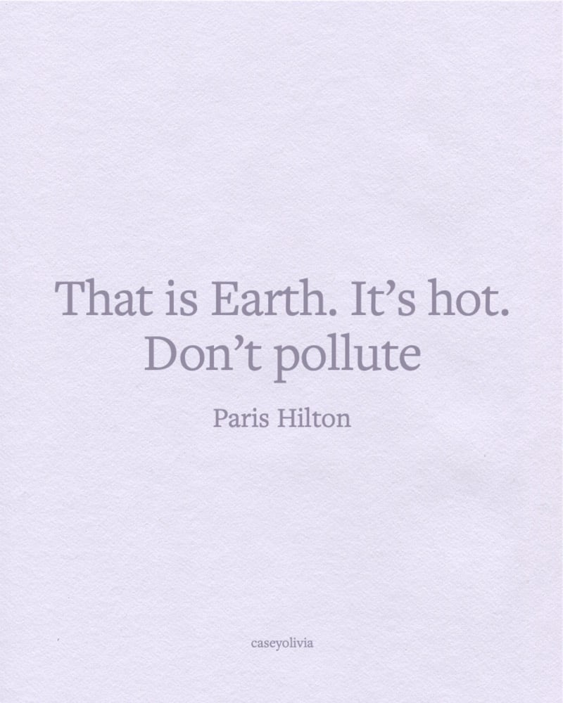 paris hilton dont pollute saying