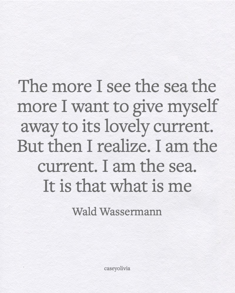 i am the current i am the sea wald wassermann quote