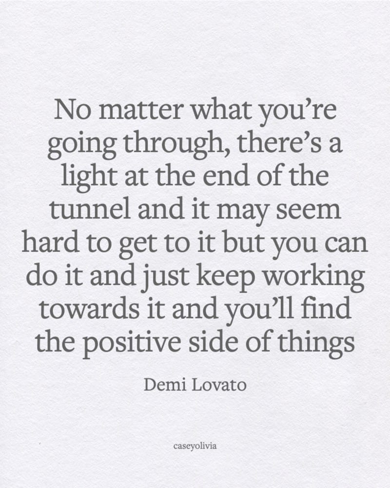 demi lovato light at the end of the tunnel