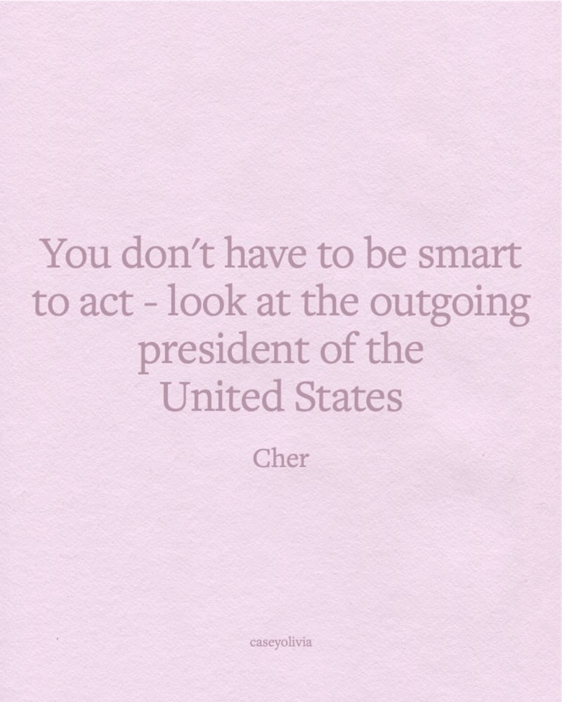 funny saying from cher about the president