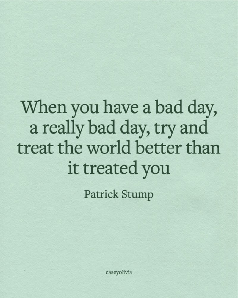 treat the world better patrick stump quote