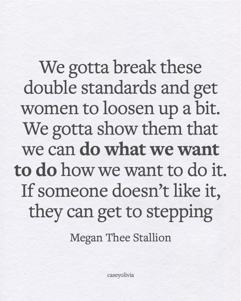 break these double standards quote