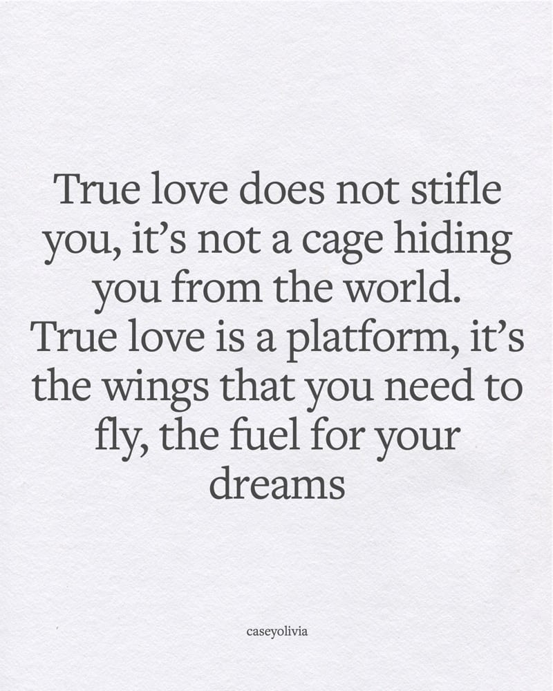 true love is a platform inspirational caption