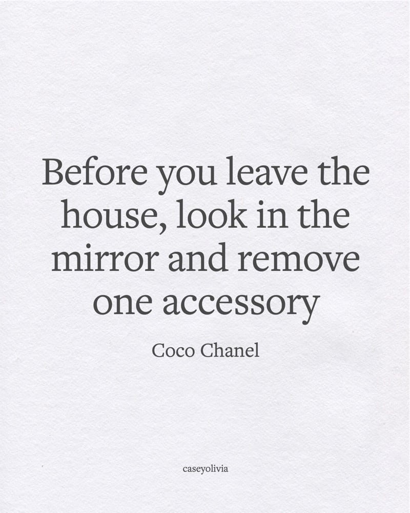 look in the mirror and remove one accessory short saying