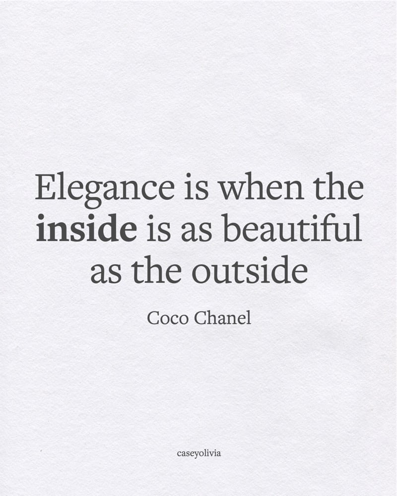 coco chanel beauty is on the inside quotation