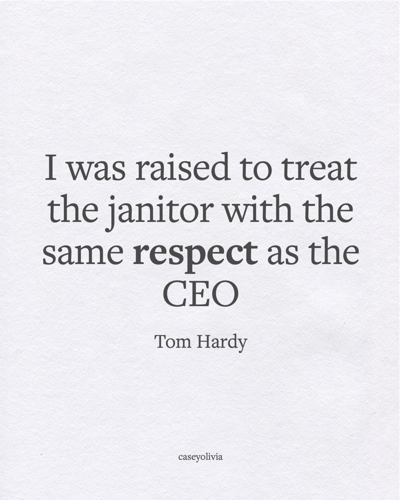 tom hardy treating janitor with respect