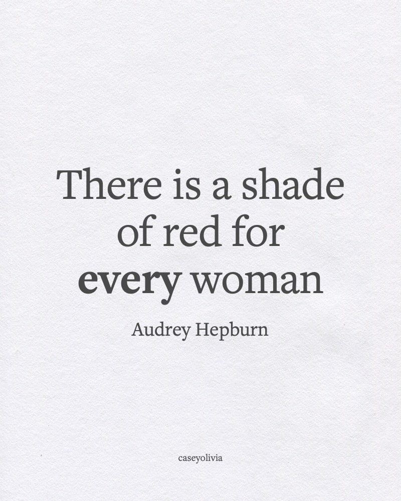 audrey hepburn shade of red for every woman