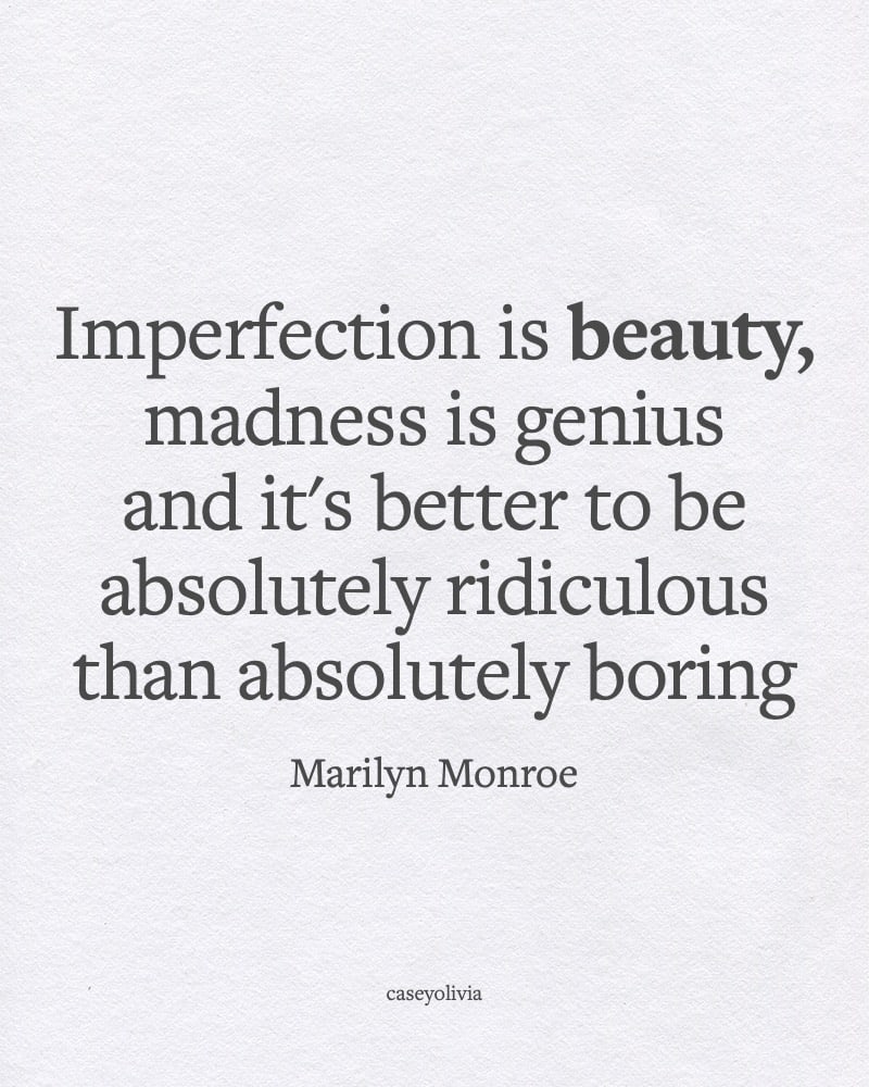 marilyn monroe imperfection is beauty quote