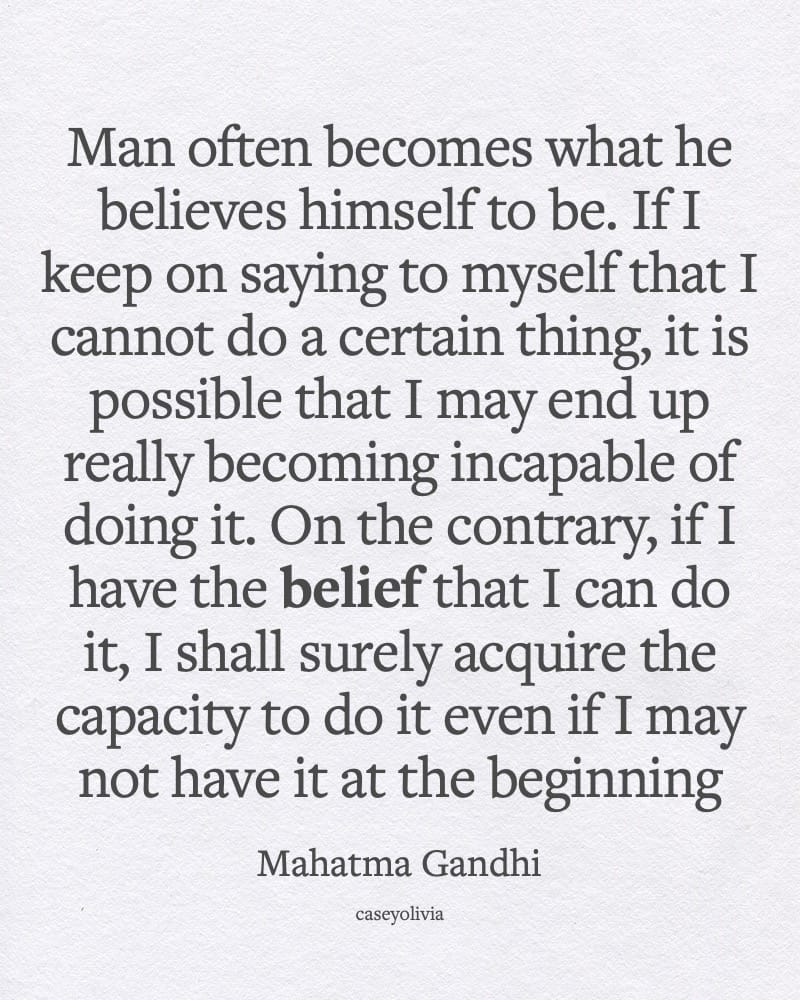 mahatma gandhi mindset and self belief quote