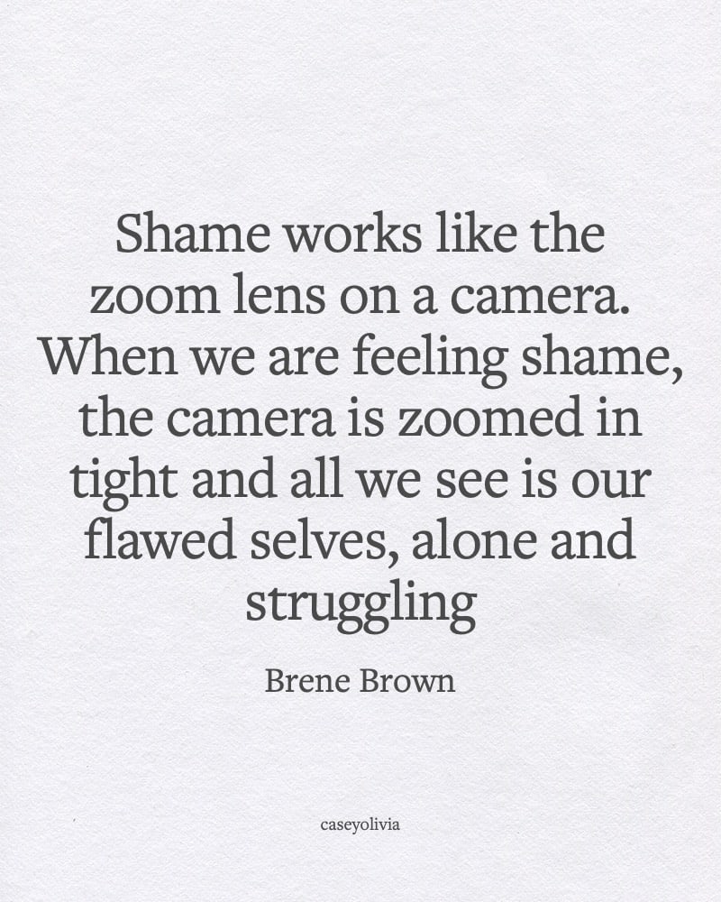 shame works like the zoom lens self worth saying