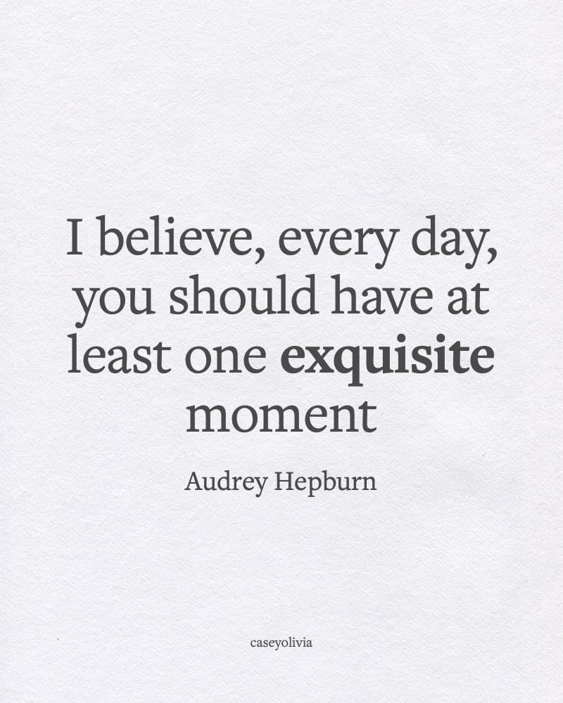 have one exquisite moment audrey hepburn quotation