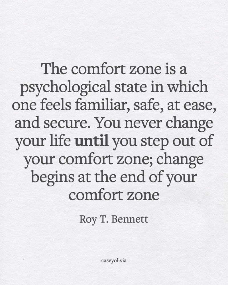 roy t bennett step out of the comfort zone quote