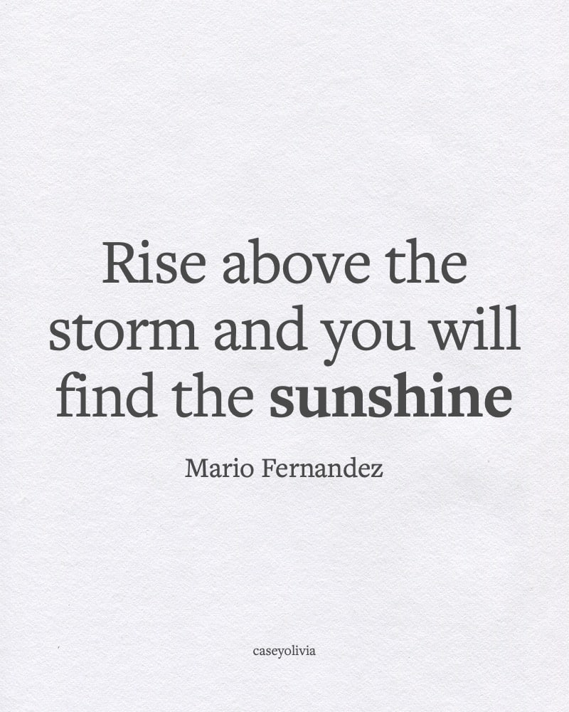 rise above the storm quote about finding the sunshine