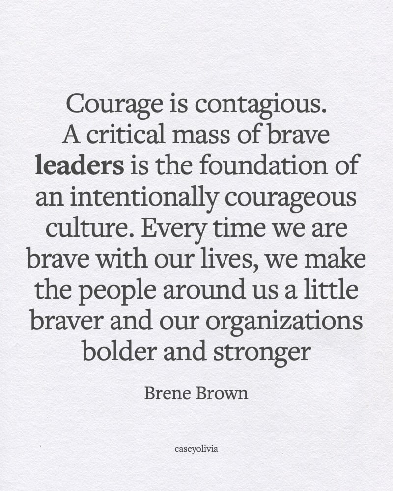 brene brown courage is contagious leadership quote