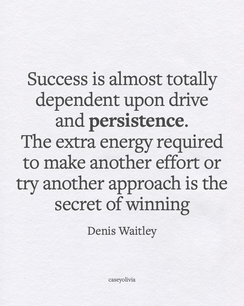 denis waitley persistence quote about winning in business