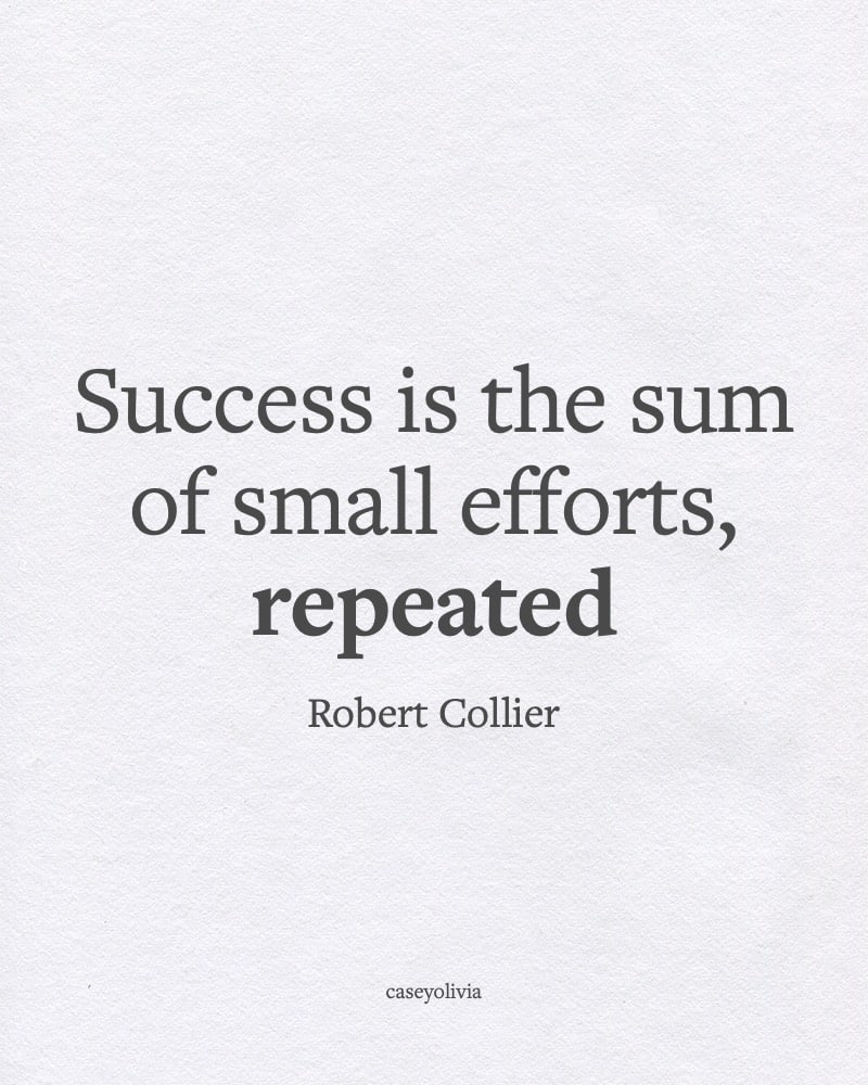 successful is the sum of small efforts robert collier