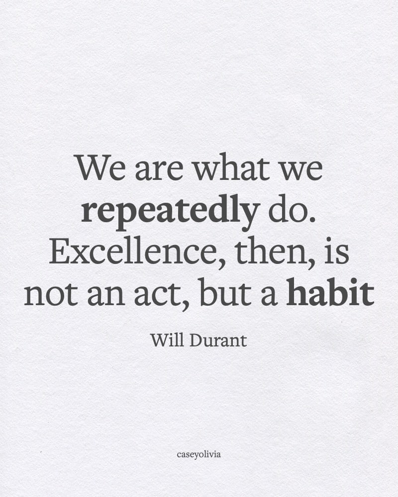 excellence is not an act but a habit short quote