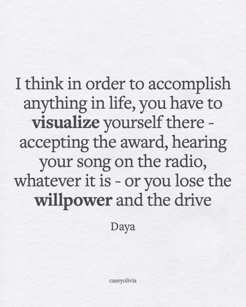 daya visualize yourself inspirational words