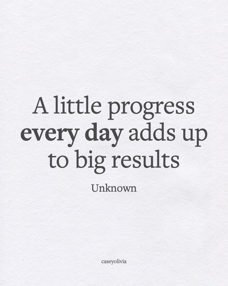 progress every day and big results
