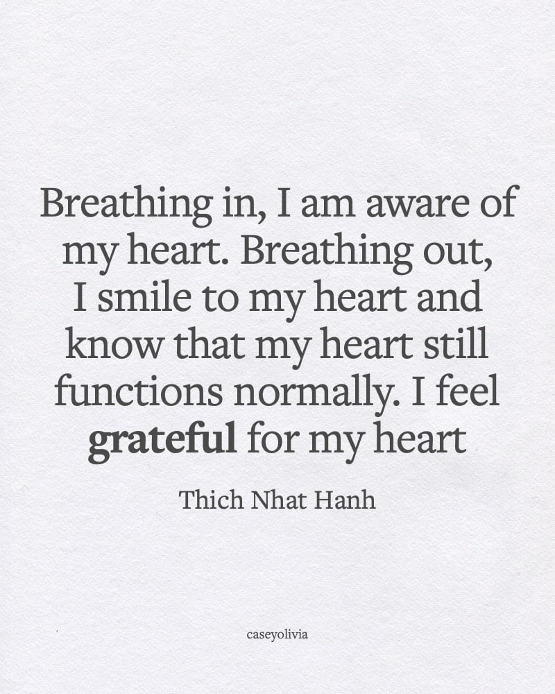 feel grateful for my heart thich nhat hanh quotation