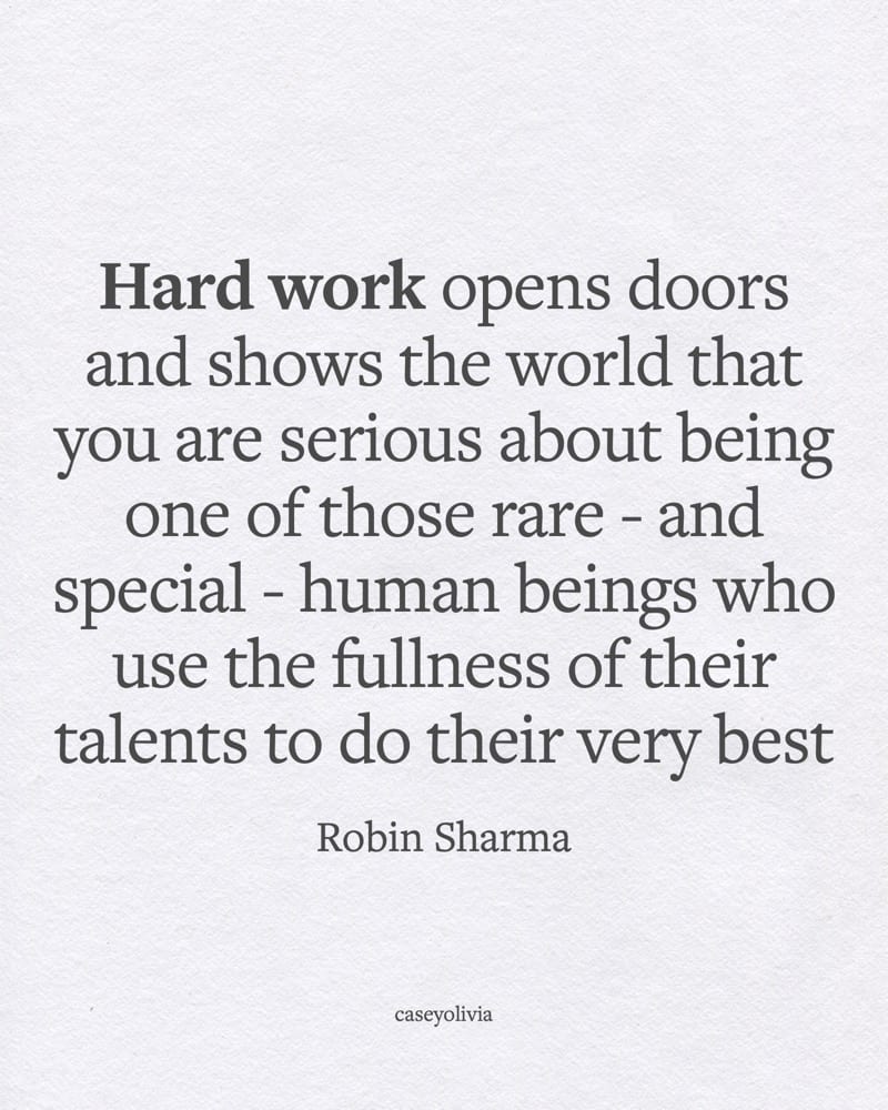 hard work opens doors in life quote for confidence