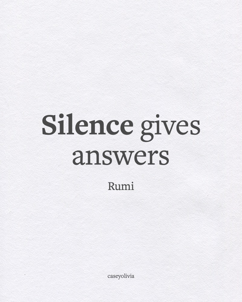rumi silence gives answers