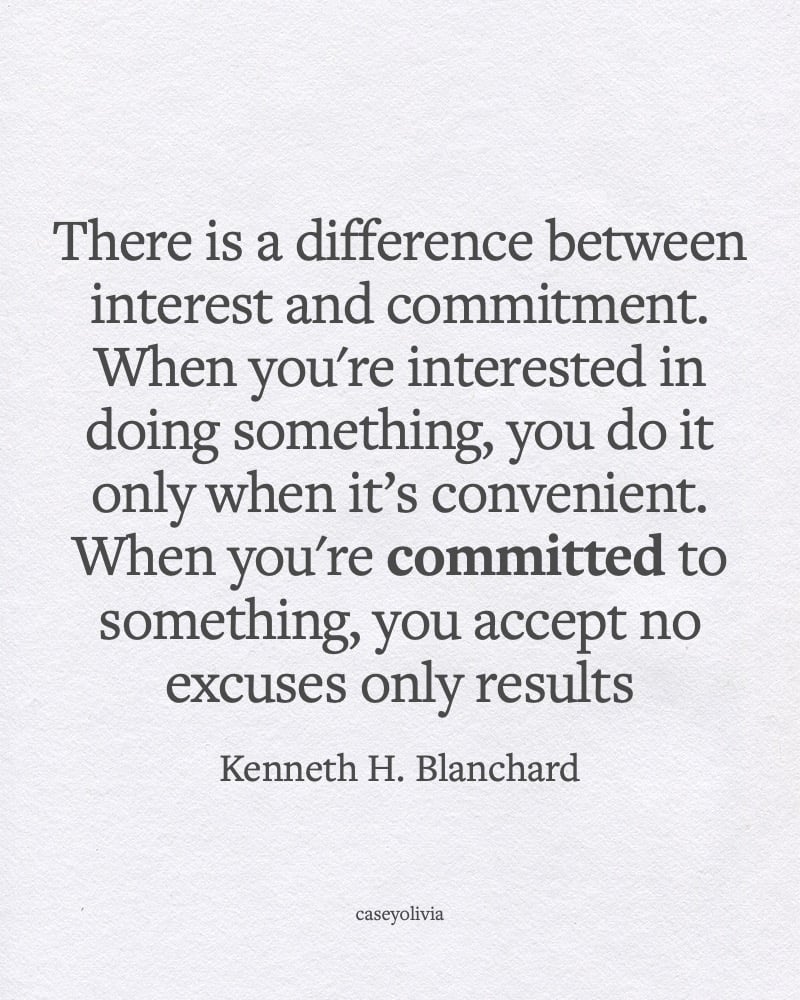 difference between commitment and interest motivational saying