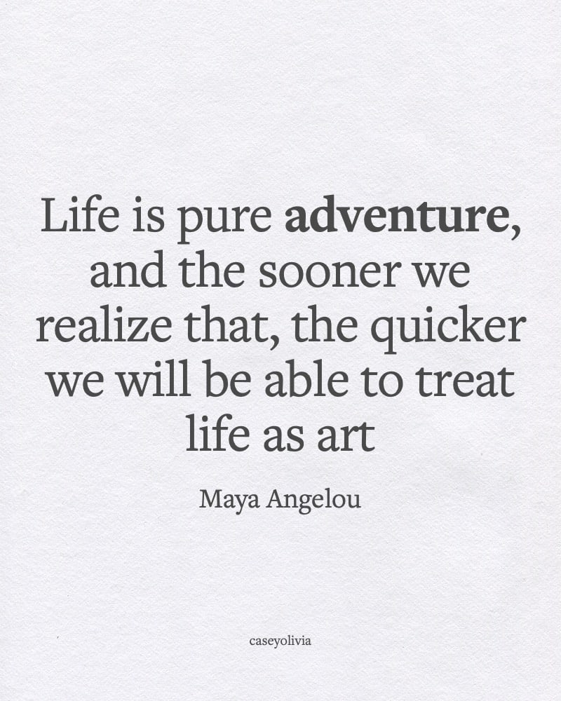 maya angelou life is adventure quote for inspiration