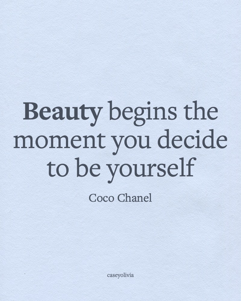 beauty is being yourself coco chanel quote image for instagram