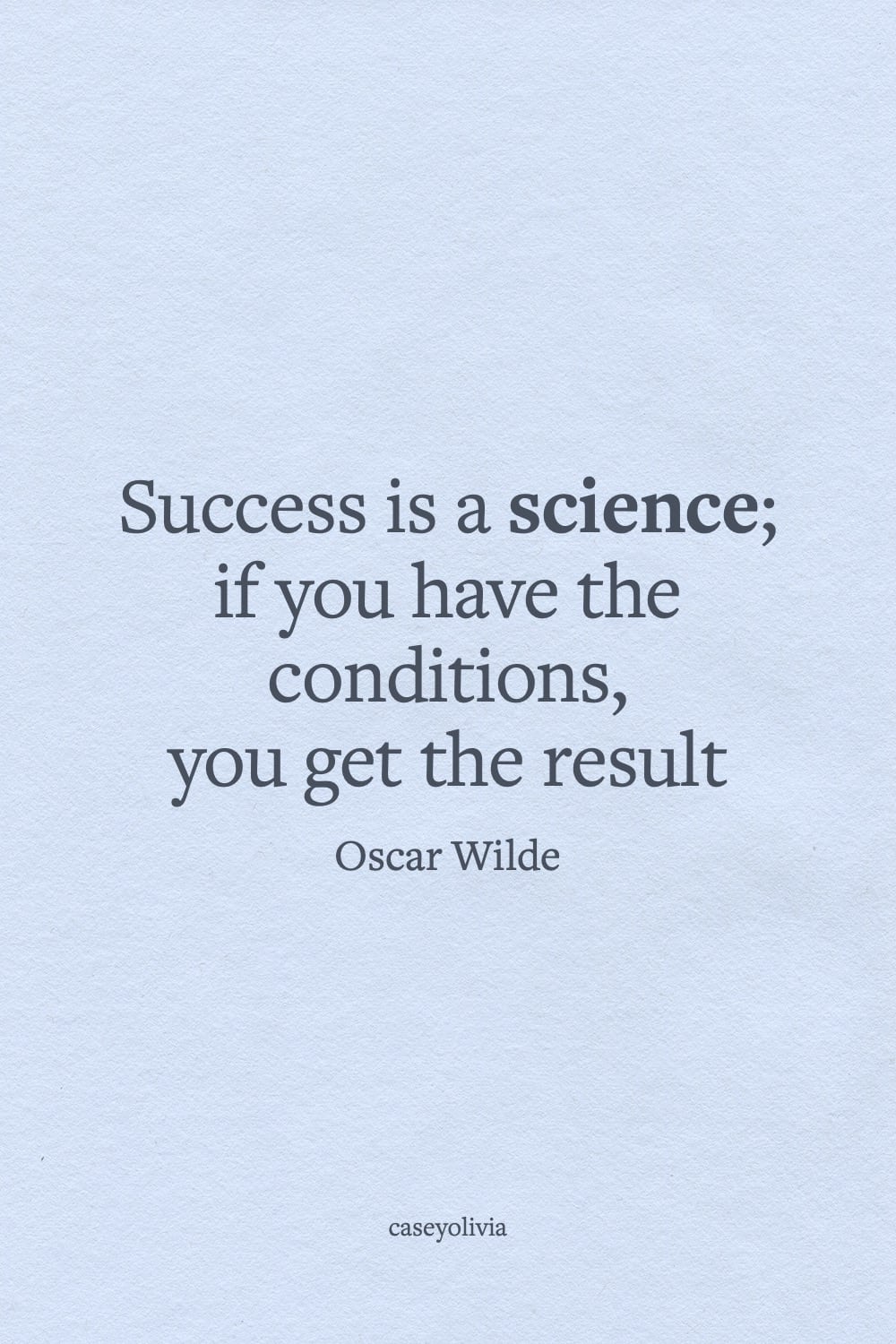 success is a science quote image for inspiration