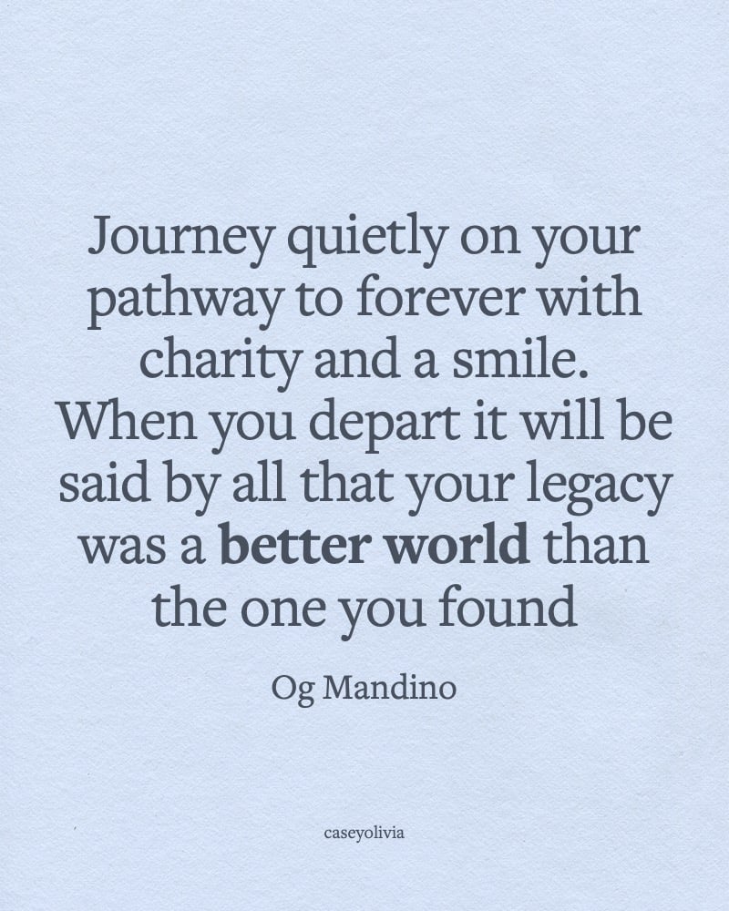 charity and a smile og mandino