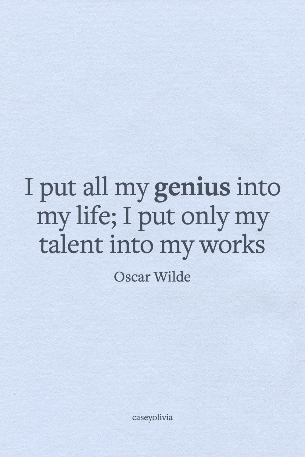 put my genius into my life quotation about work